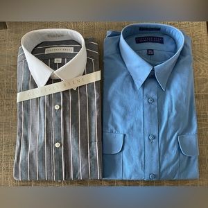 NWT 2 Men’s Geoffrey Beene Dress & Sport Shirts 15.5. 32/33